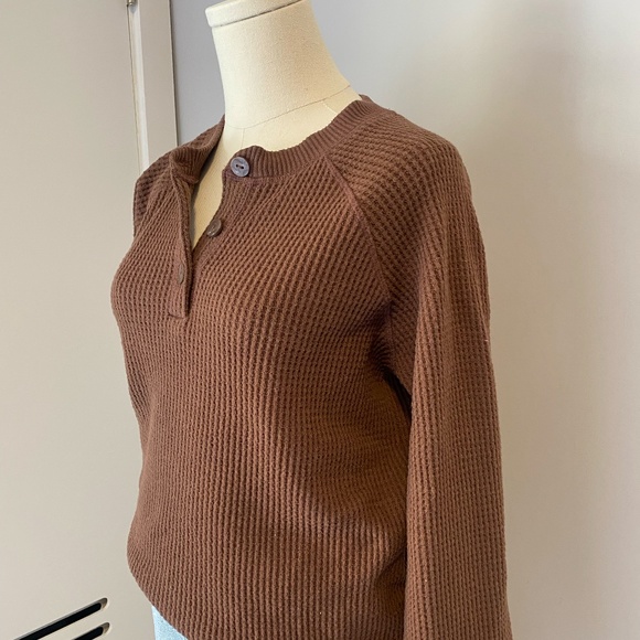 Waffle Knit Brown Knit Sweater | Old Navy - Picture 4 of 4